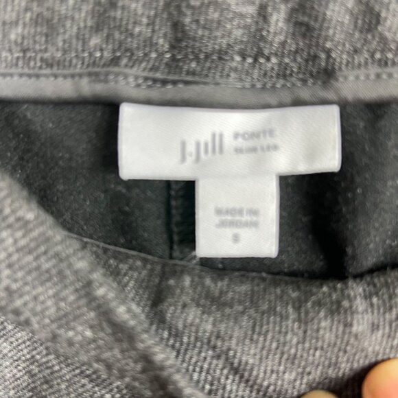 J. Jill Gray Ponte Slim Leg Pants Size Small Pull-On Elastic Waist Stretch - Picture 6 of 9